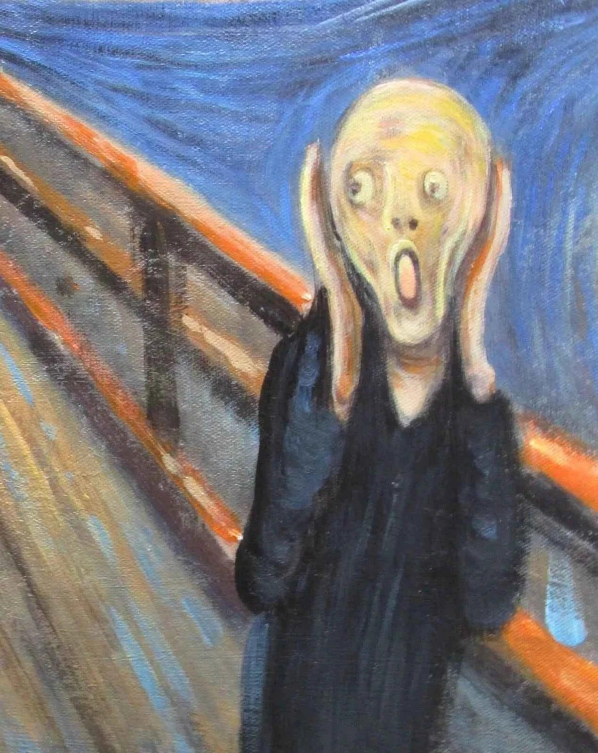 art-moderne-le cri-sream-inspirée de munch-peinture-huile-toile - Kikooyou Art Gallery