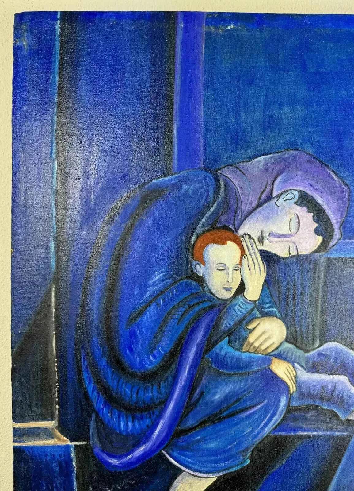art -moderne-portrait-féminin-femme-mère-enfant-peinture-huile sur toile - Kikooyou Art Gallery
