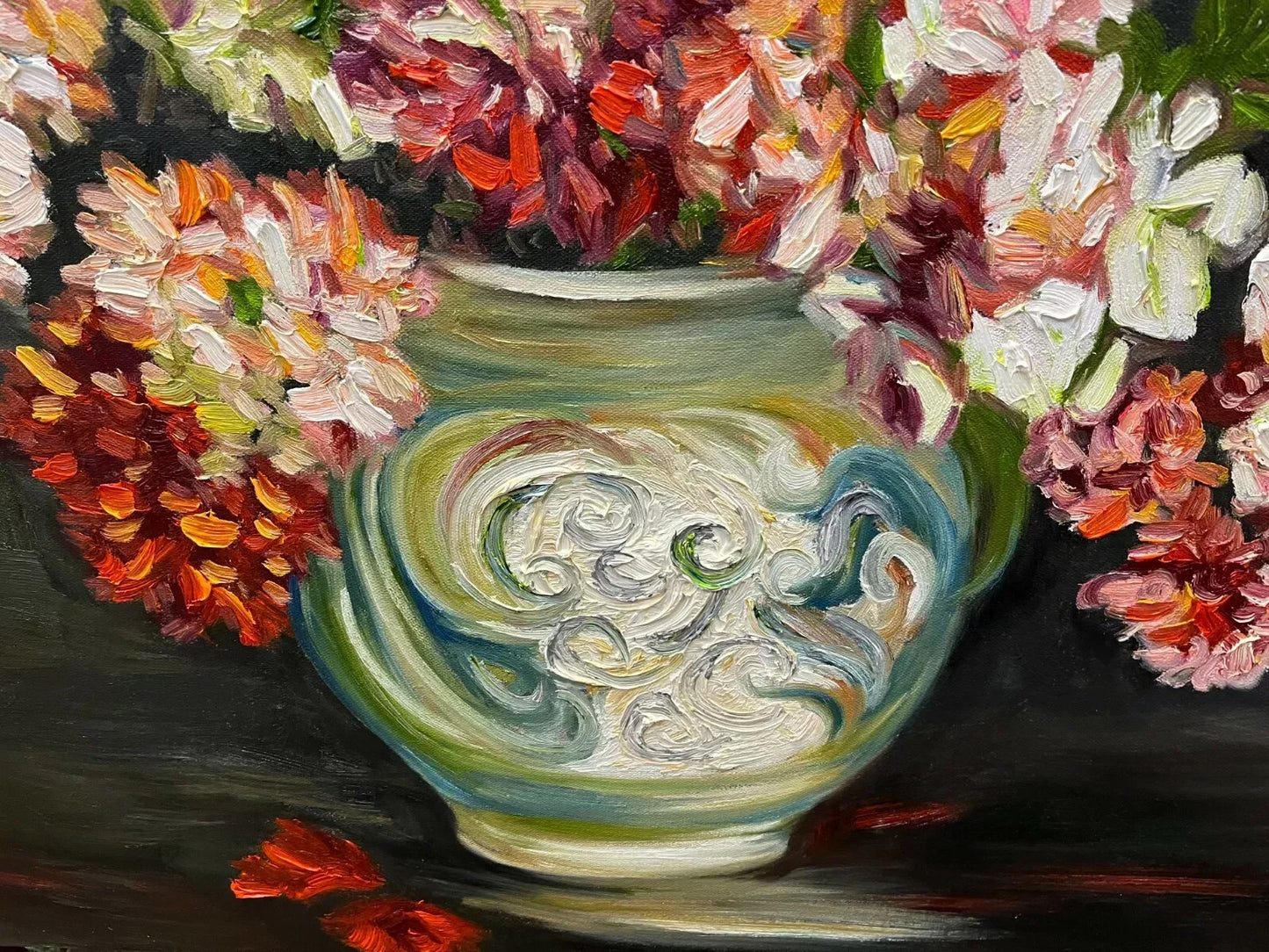 art-floral-nature-morte-bouquet-fleurs-vase-peinture-originale-huile-toile - Kikooyou Art Gallery