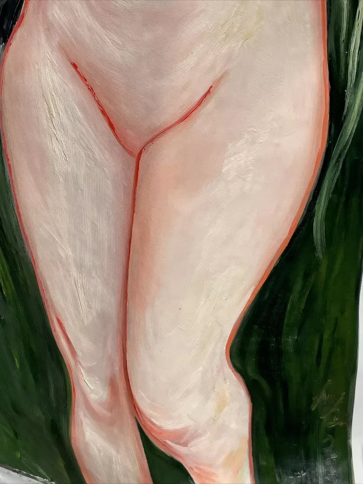 art-moderne-nue-féminin-femme-peinture-huile-toile-H: 132cmxL60cm-52"x24" - Kikooyou Art Gallery