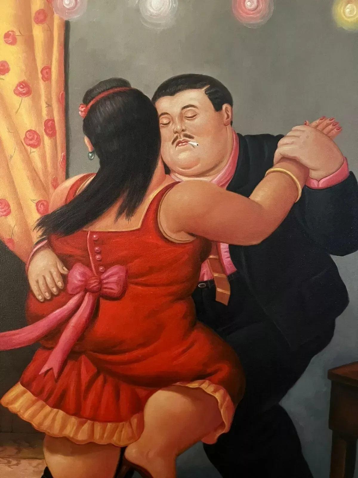 art-moderne-personnages-danseurs-peinture-huile-toile - Kikooyou Art Gallery