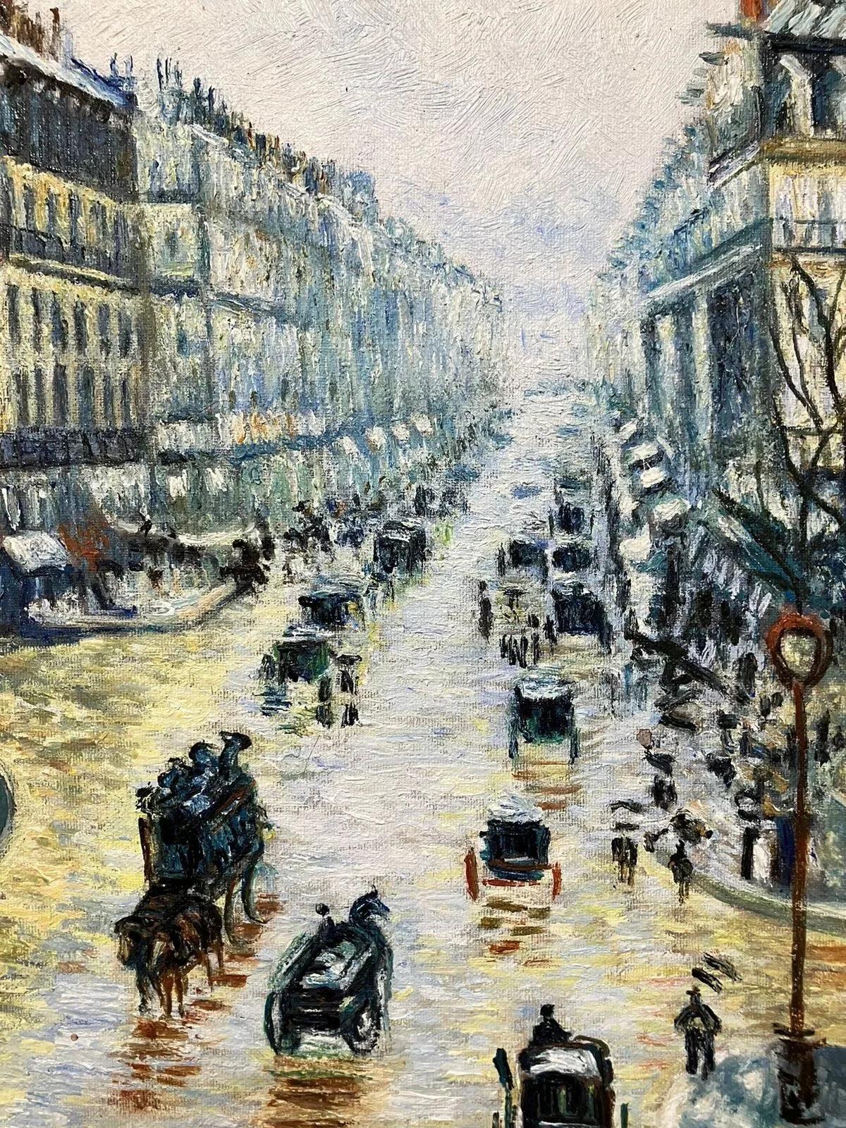 art-paysage-scène-boulevard-Paris-personnages-peinture-huile-toile - Kikooyou Art Gallery