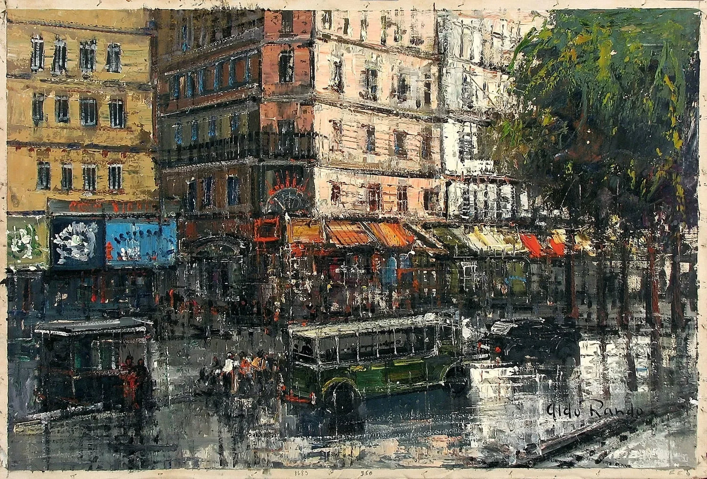 art-urbain-paysage-scène-rue-Paris-peinture-huile-toile - Kikooyou Art Gallery