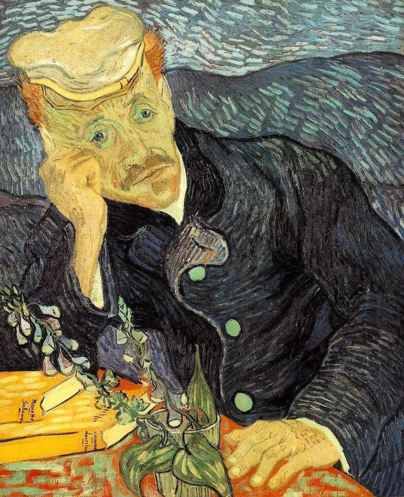 art-portrait-moderne-masculin-homme-dr gachet-peinture-huile-toile - Kikooyou Art Gallery