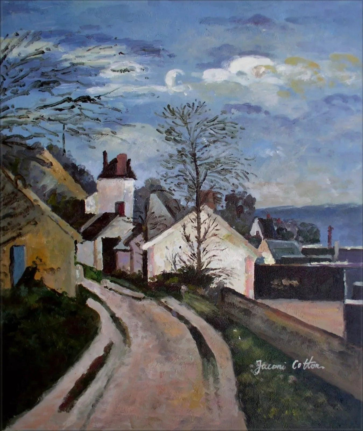 art-paysage-maison-campagne-tableau peinture huile sur toile - Kikooyou Art Gallery