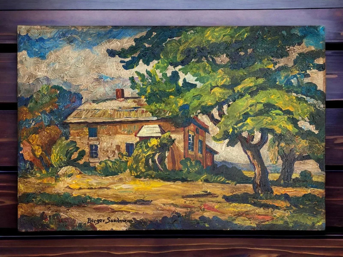 art-paysage-maison-campagne-peinture-huile-toile - Kikooyou Art Gallery