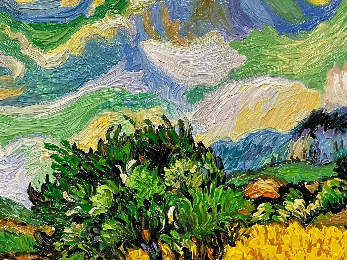 art-paysage-campagne-cyprès -france-peinture-huile-toile - Kikooyou Art Gallery