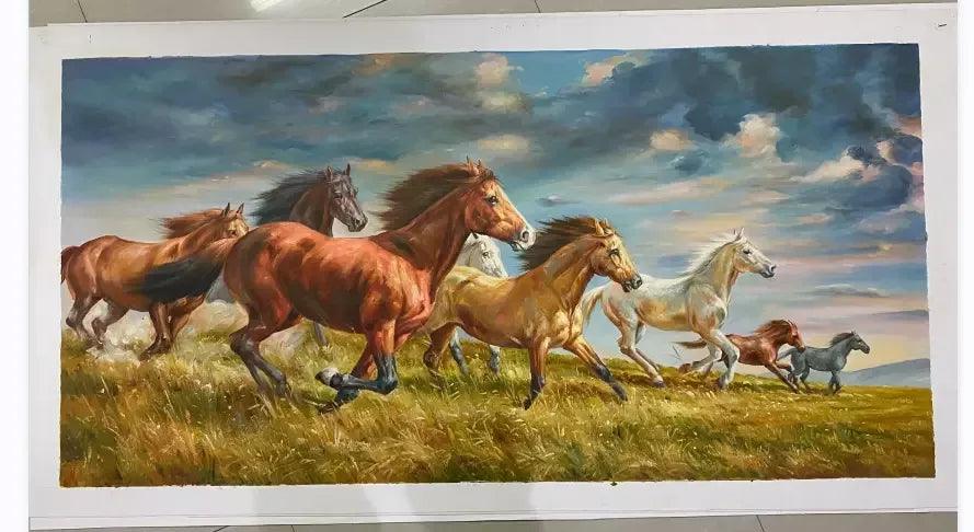 art-animal-course-chevaux-sauvages-peinture-huile-toile - Kikooyou Art Gallery