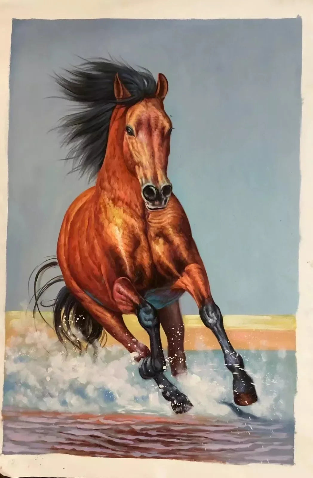 art-animal-course-cheval-chevauchée-sauvage-peinture-huile-toile - Kikooyou Art Gallery