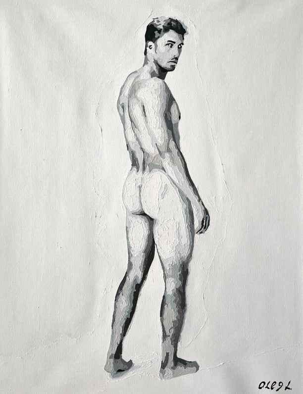 art érotique peinture huile sur toile gay homme nu - Kikooyou Art Gallery