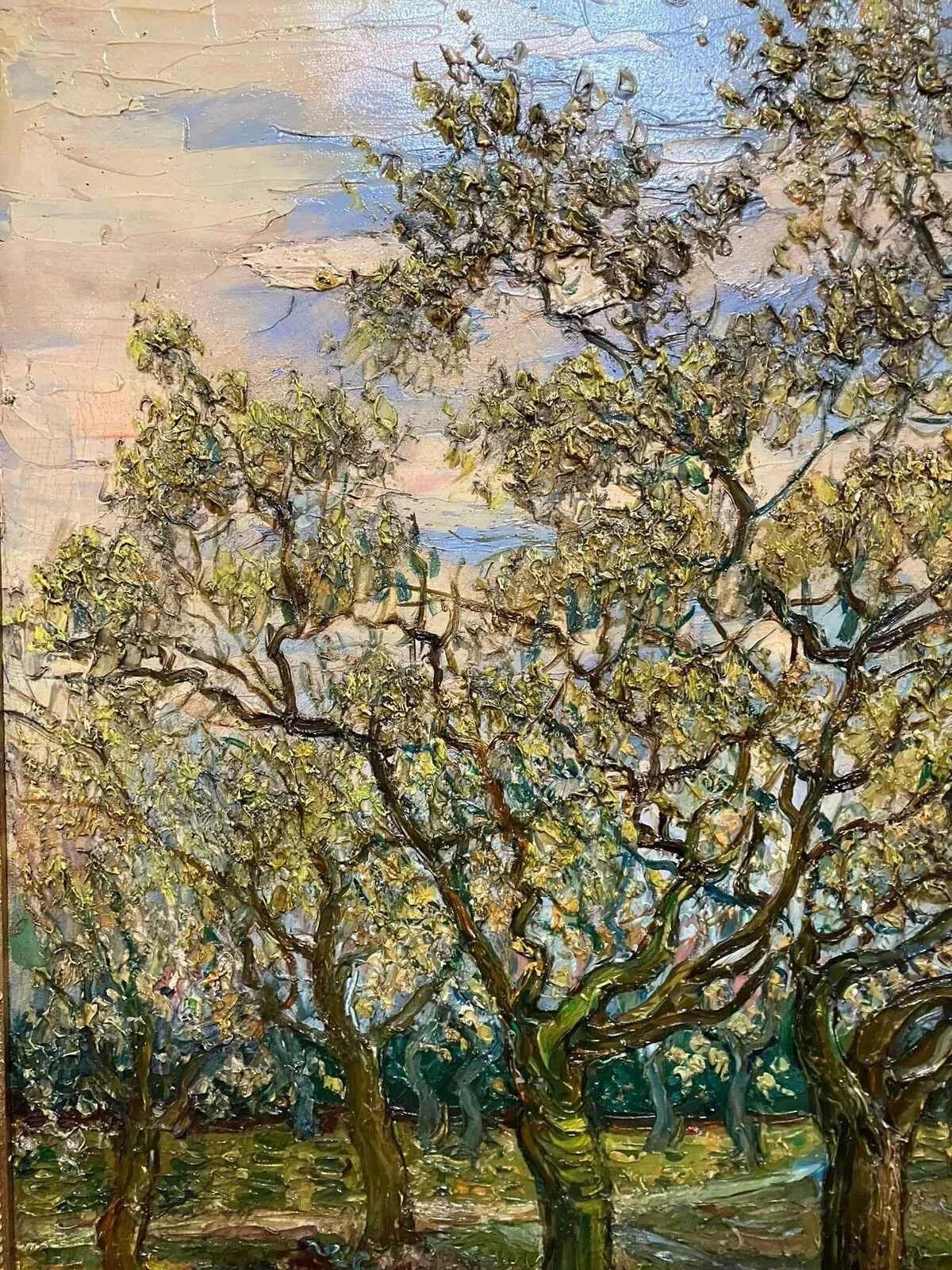 art-paysage-campagne-champ-arbres-inspiré de van gogh-peinture-huile sur toile-encadrée - Kikooyou Art Gallery