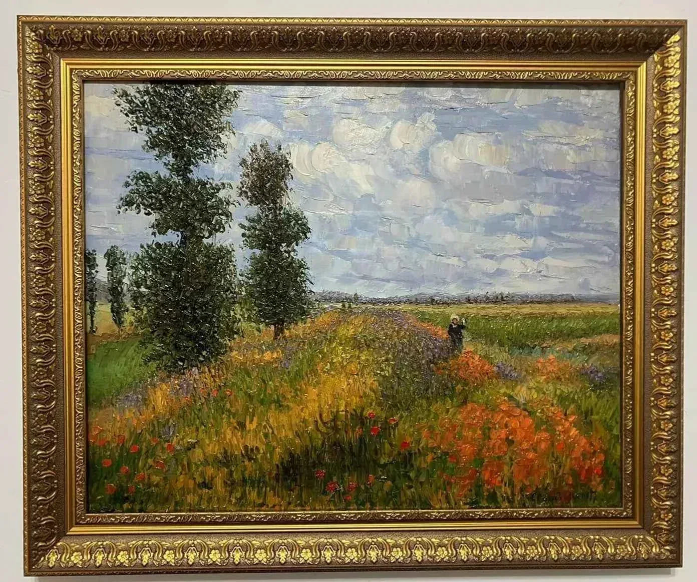 art-impressionniste-paysage campagne d'après Monet huile sur toile signée - Kikooyou Art Gallery