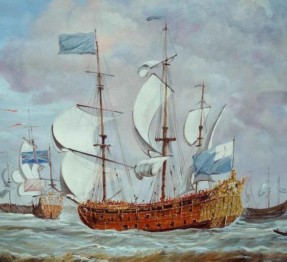 art-Tableau marine huile sur toile bateau St André en mer voilier - Kikooyou Art Gallery