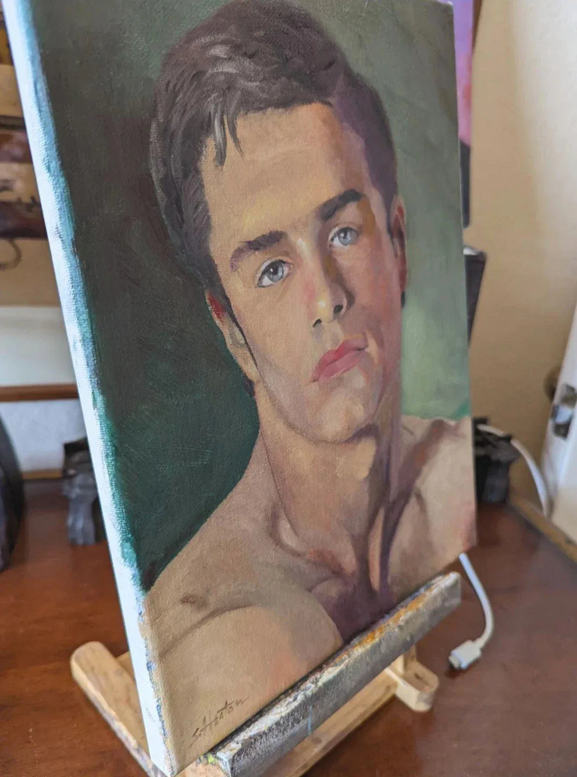 art-decoration-tableau-peinture-huile-toile-portrait-masculin-jeune-homme - Kikooyou Art Gallery