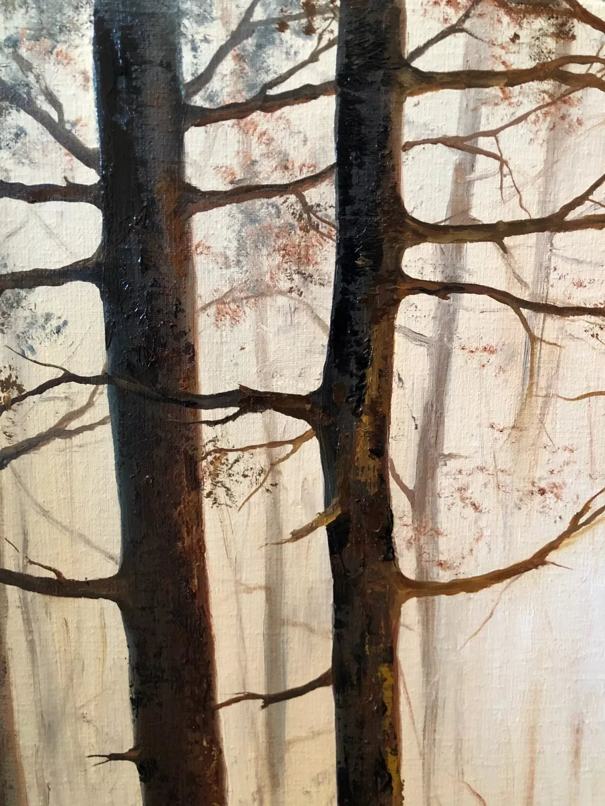 art-decoration-tableau-peinture-huile-toile-paysage-foret-arbres-soleil - Kikooyou Art Gallery