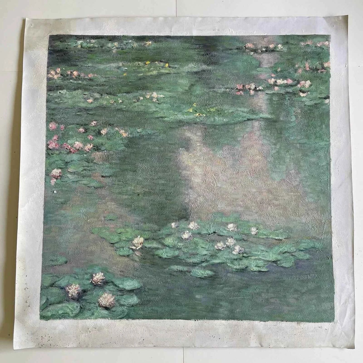 les nympheas d'apres Monet tableau peinture huile sur toile