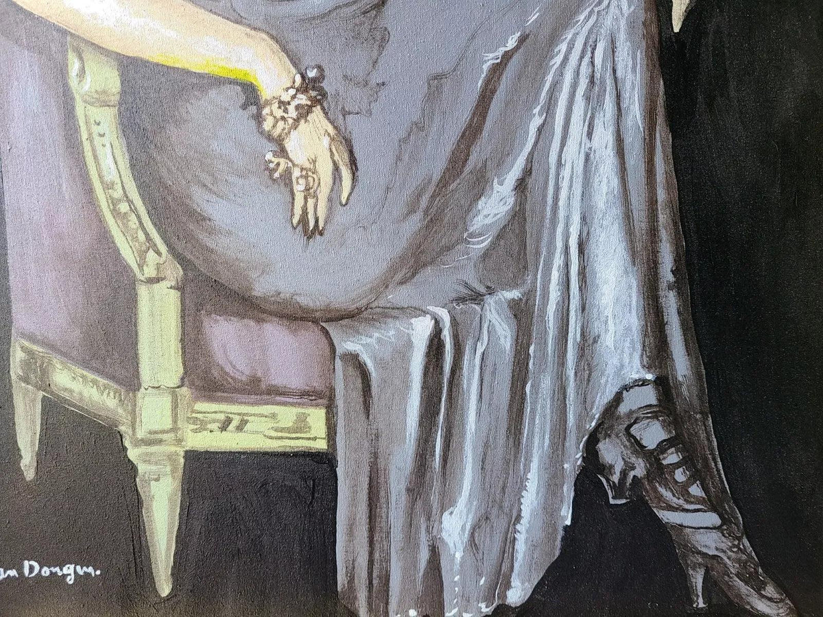 art-decoration-tableau-peinture-huile-toile-moderne-portrait-feminin-femme-personnage-d'aprés KEES VAN DONGEN - Kikooyou Art Gallery