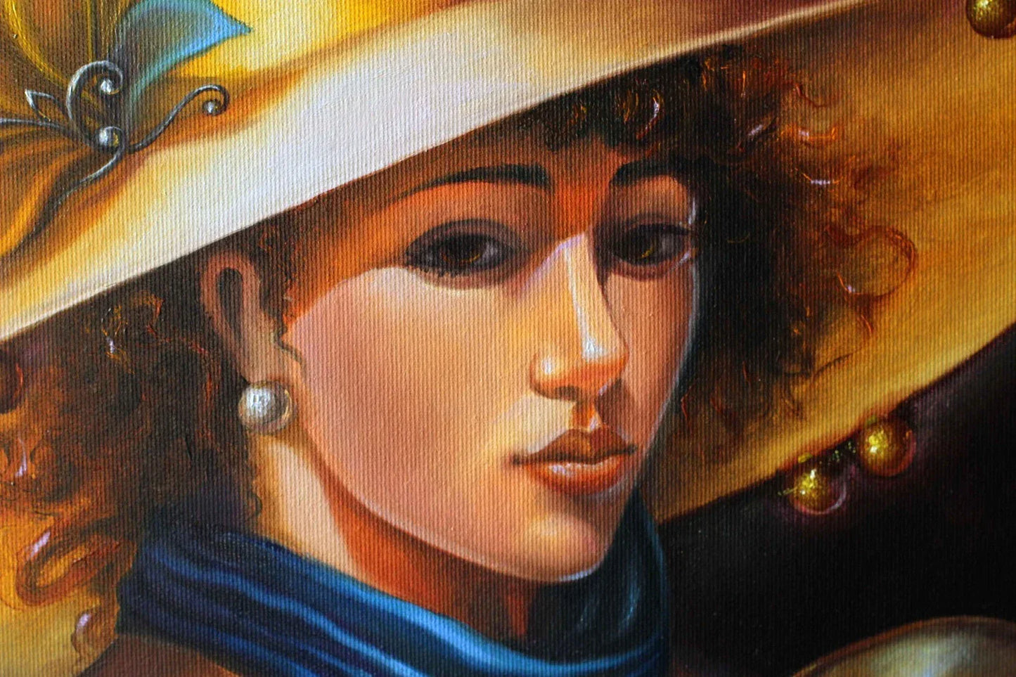 art-decoration-tableau-peinture-huile-toile-surrealisme-personnage-masque - Kikooyou Art Gallery