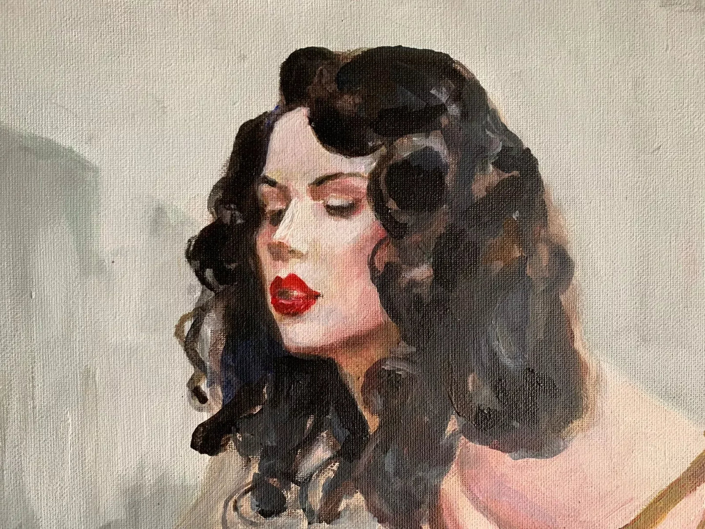 art-decoration-tableau-peinture-huile-toile-érotique-scene-femme-denudée-attachée - Kikooyou Art Gallery