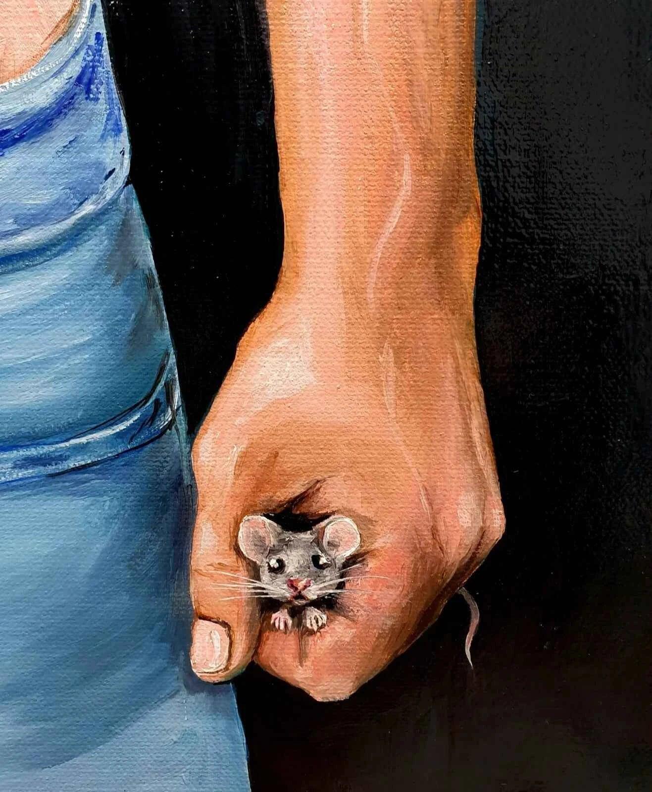 art-moderne-nu-masculin-homme-loup-peinture-originale-huile-toile - Kikooyou Art Gallery