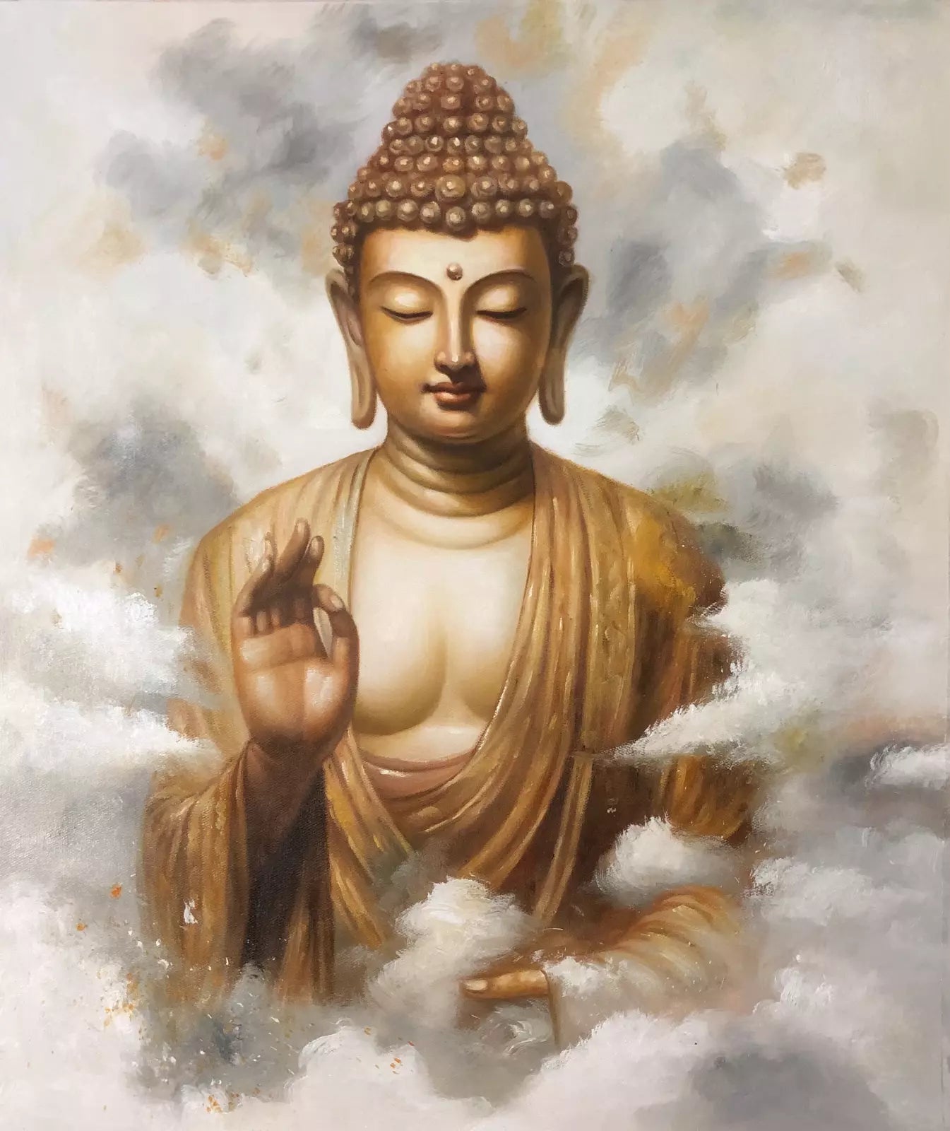 art-decoration-tableau-peinture-huile-toile-religion-buddha-meditation - Kikooyou Art Gallery
