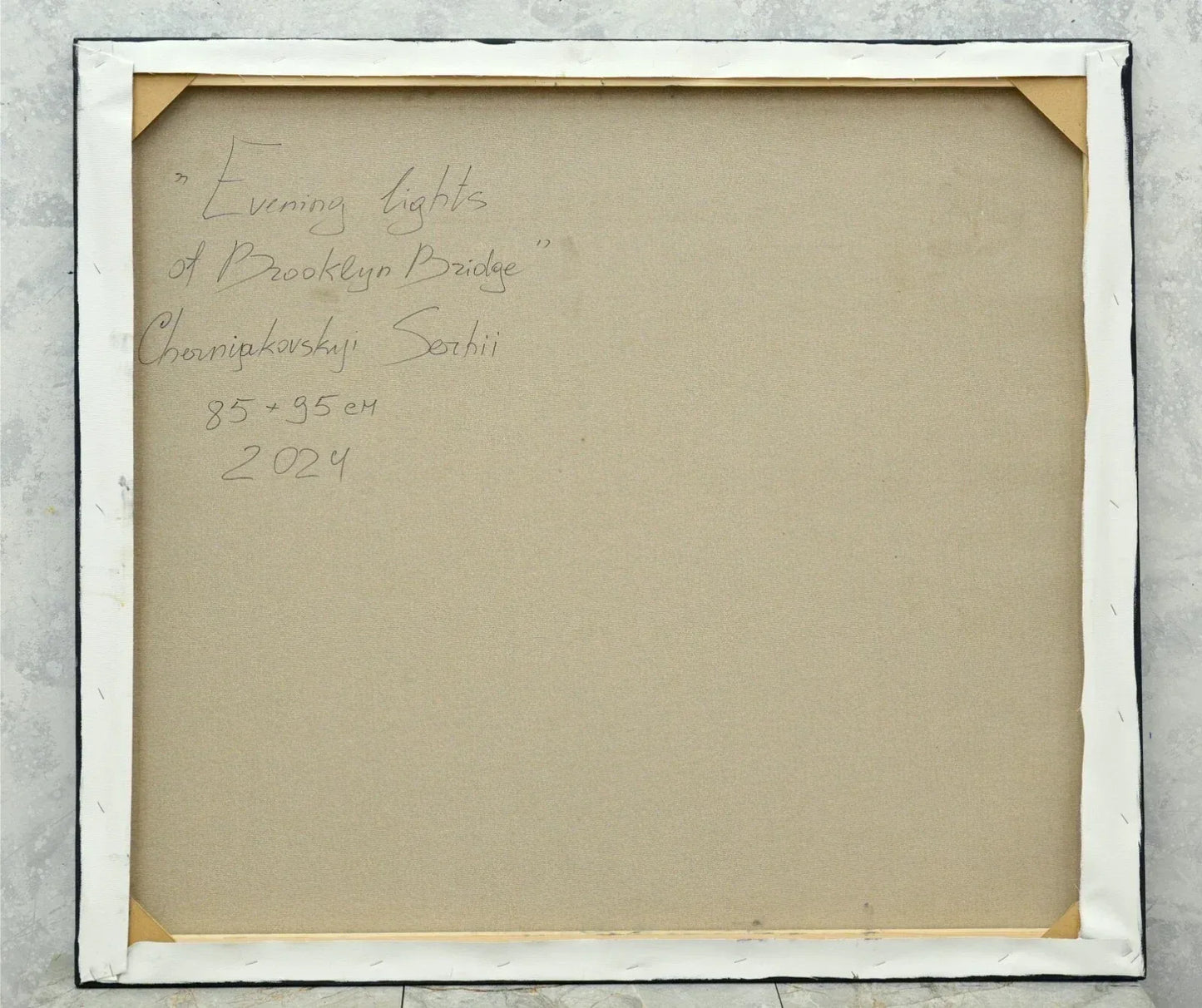 art-decoration-tableau-peinture-huile-toile-moderne-skyline-new york-pont-Brooklyn-by night - Kikooyou Art Gallery