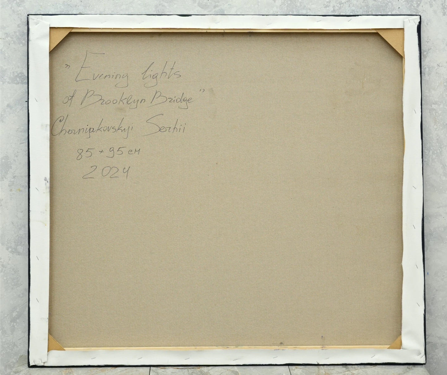 art-decoration-tableau-peinture-huile-toile-moderne-skyline-new york-pont-Brooklyn-by night