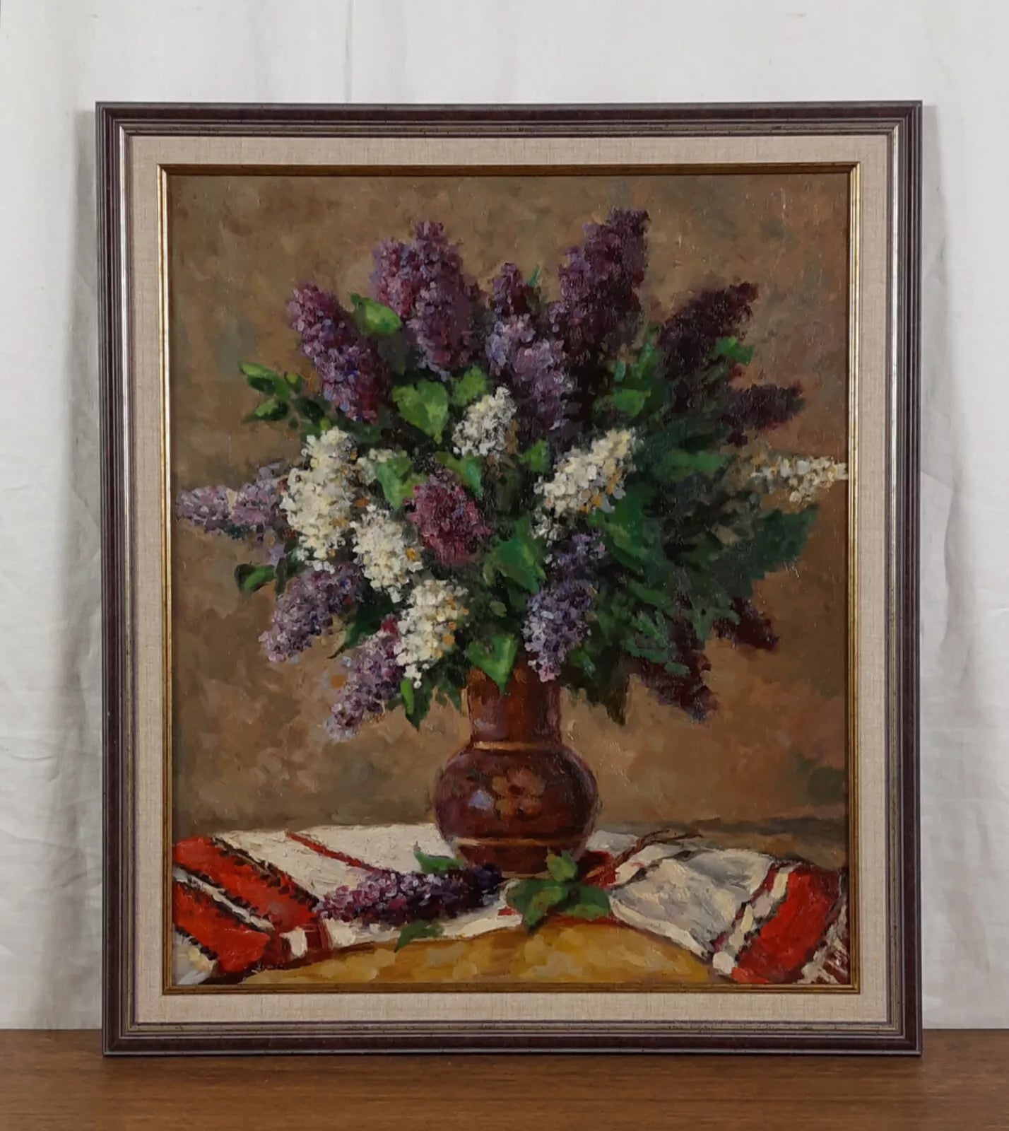 art-nature-morte-floral-fleur-lilas-peinture huile panneau
