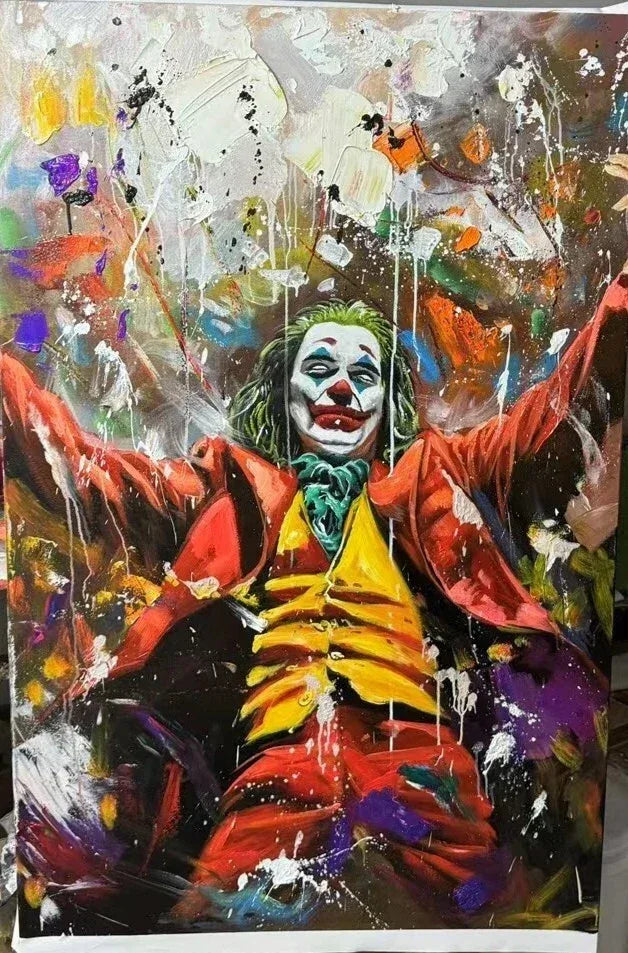 art-moderne-decoration-tableau-peinture-huile-toile-portrait-joker-film - Kikooyou Art Gallery