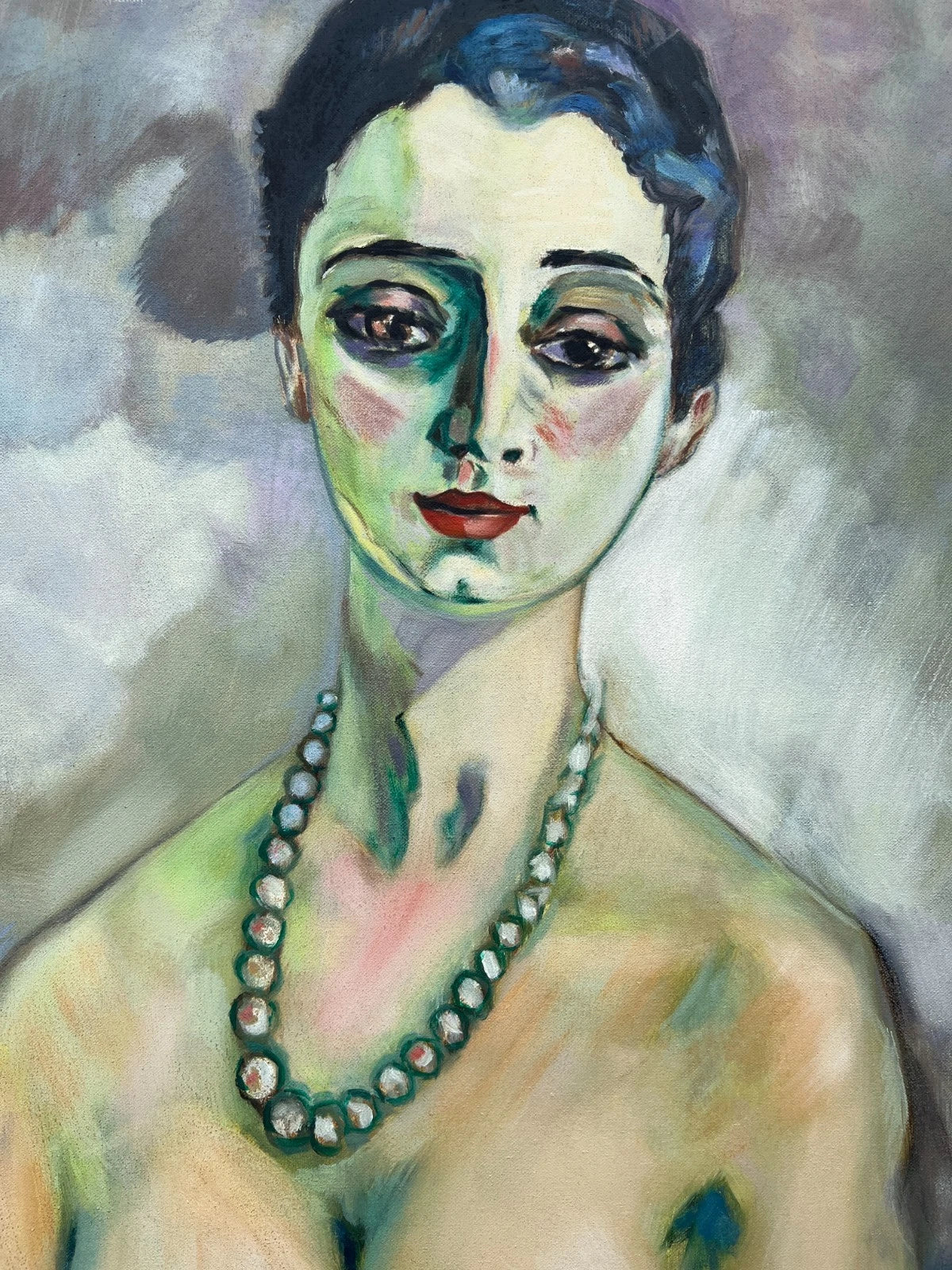 art-decoration-tableau-peinture-huile-toile-moderne-portrait-feminin-femme-personnage-nue-d'aprés KEES VAN DONGEN