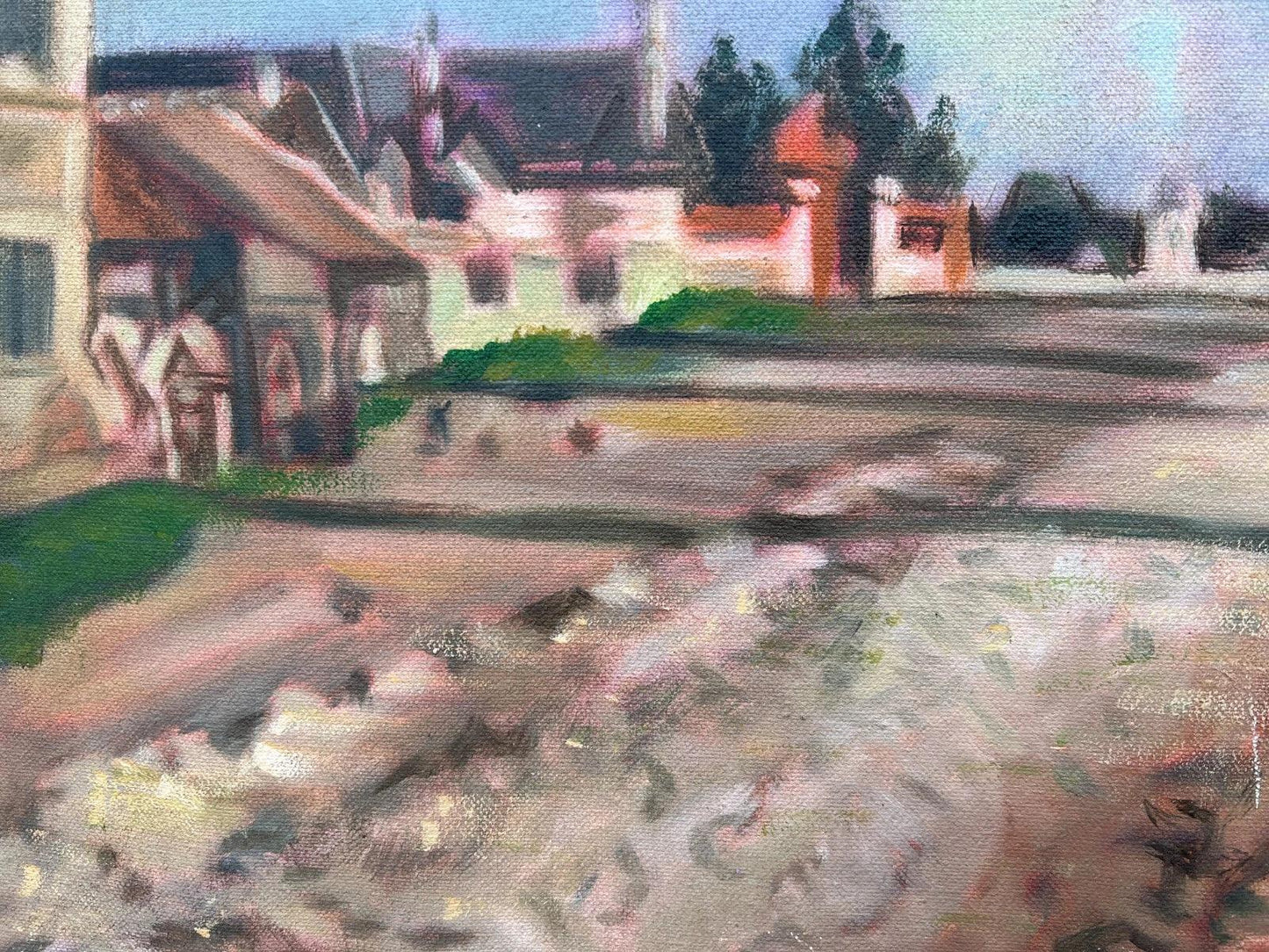 art-decoration-tableau-peinture-huile-toile- d'apres Camille Pissarro Une route à la campagne - Kikooyou Art Gallery