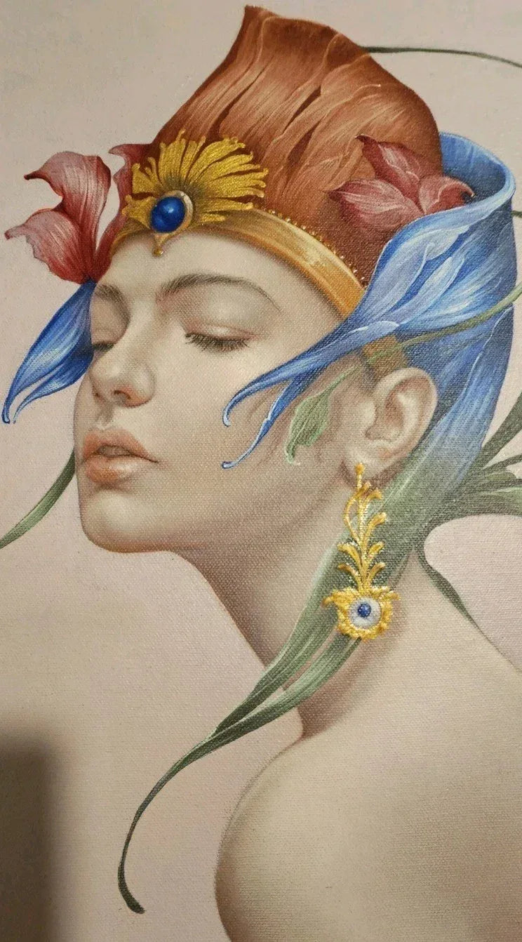 art-decoration-tableau-peinture-huile-toile-portrait-femme-original-yurquiza - Kikooyou Art Gallery