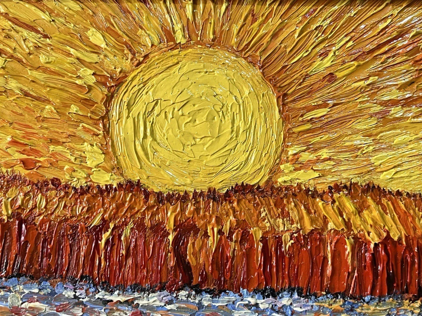 art-decoration-tableau-peinture-huile-toile-scene-campagne-semeur-champ-soleil - Kikooyou Art Gallery