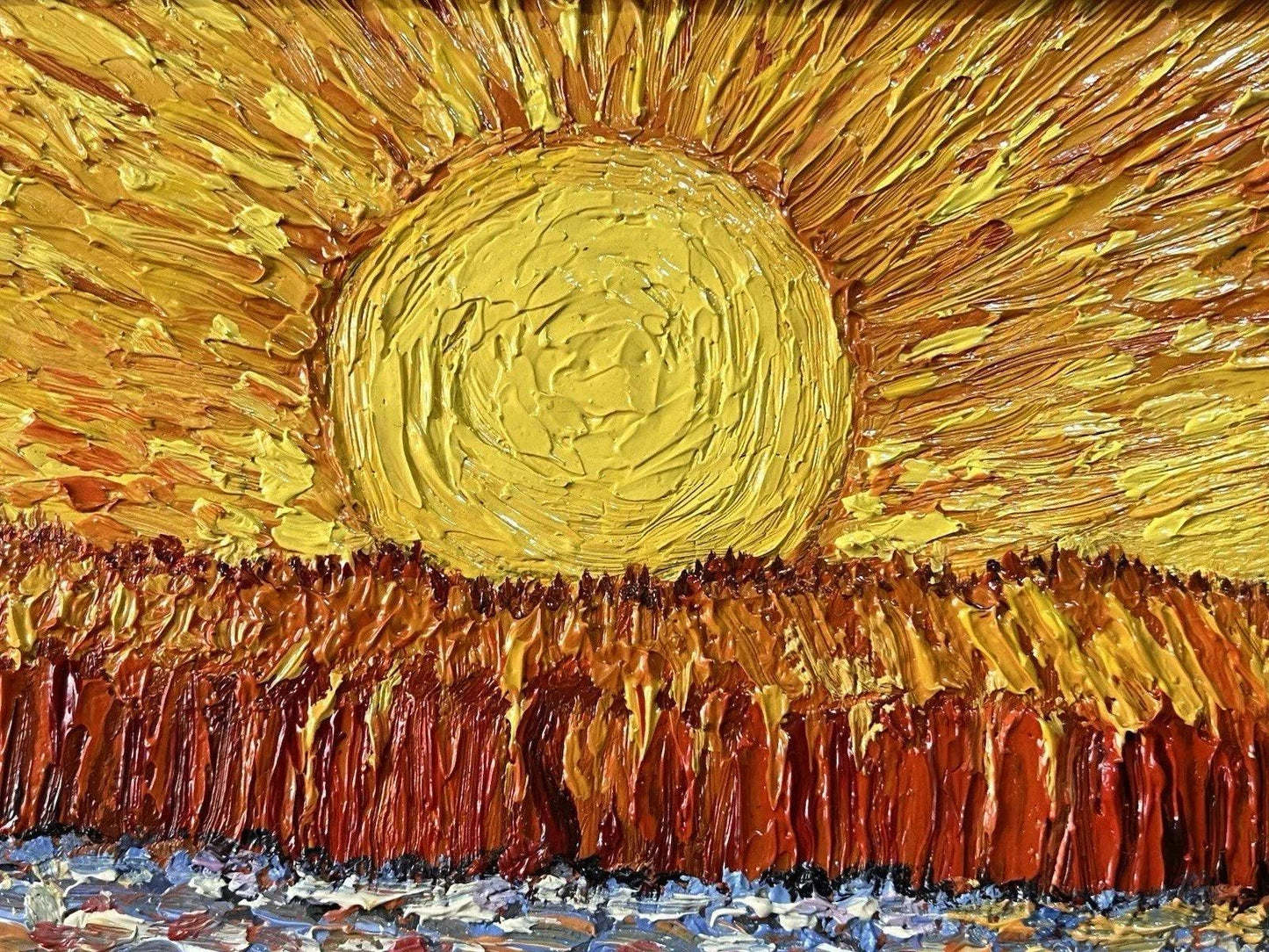 art-decoration-tableau-peinture-huile-toile-scene-campagne-semeur-champ-soleil - Kikooyou Art Gallery