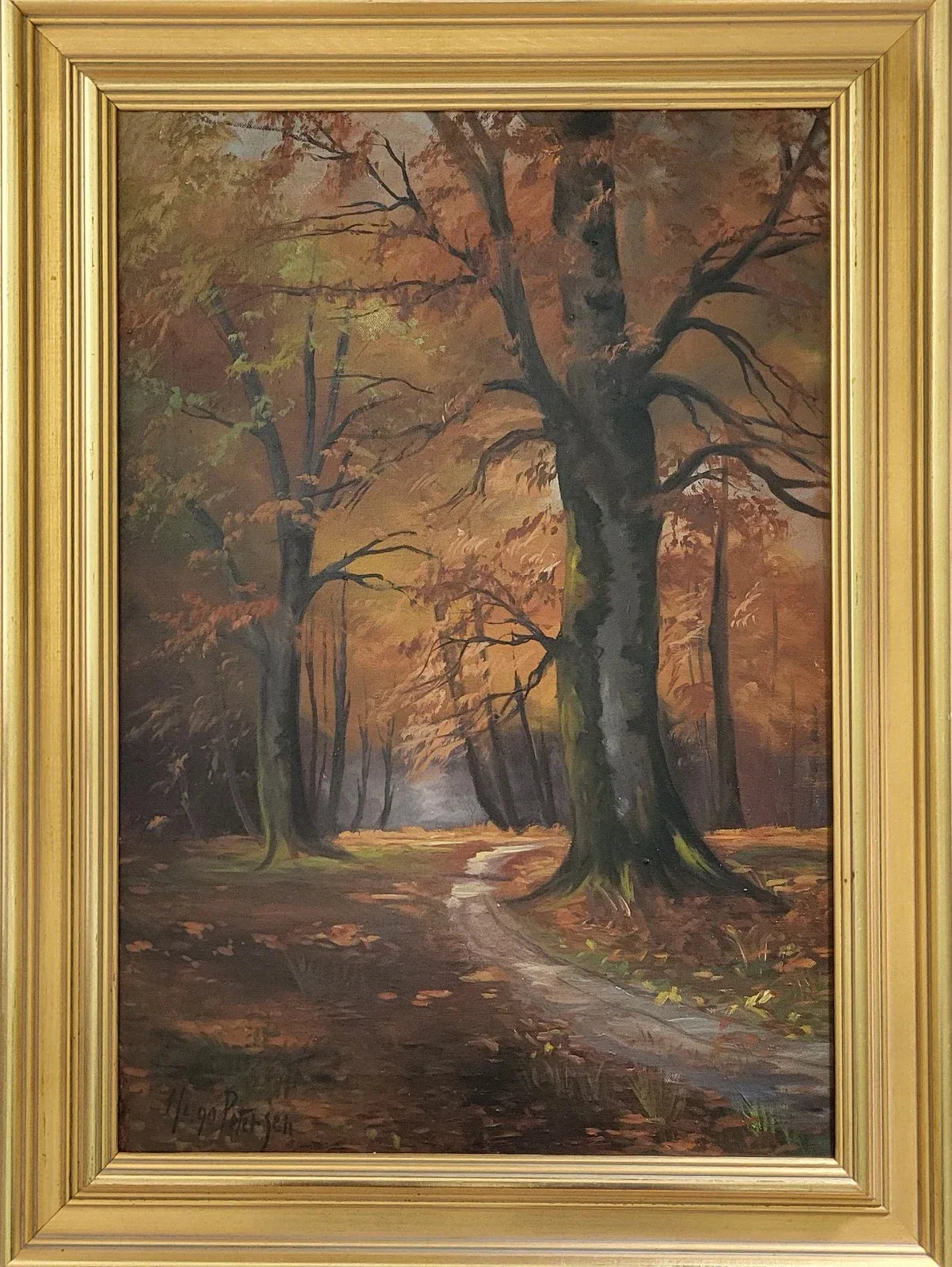 Tableau huile. Hugo Petersen (1876-1959) : « Automne » - Kikooyou Art Gallery