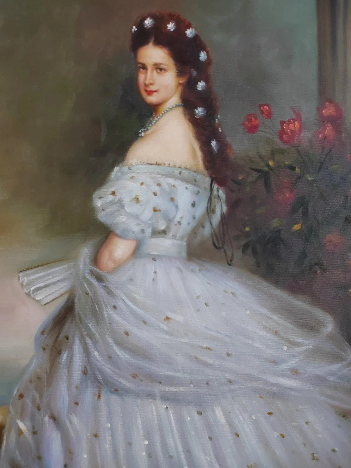 art-decoration-tableau-peinture-huile-toile-portrait-imperatrice-elizabeth-autriche-sissi - Kikooyou Art Gallery