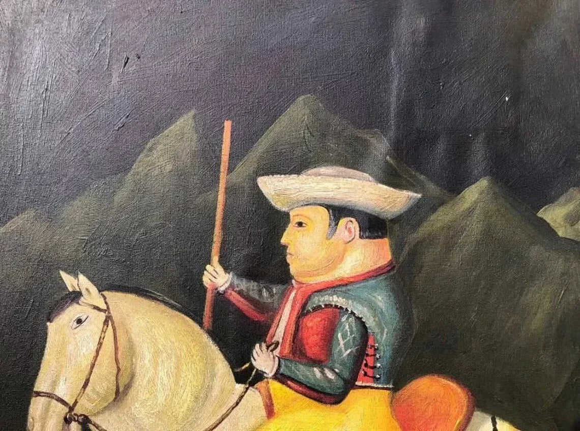 art-portrait-masculin-surréalisme-homme-cheval-peinture-huile-toile - Kikooyou Art Gallery