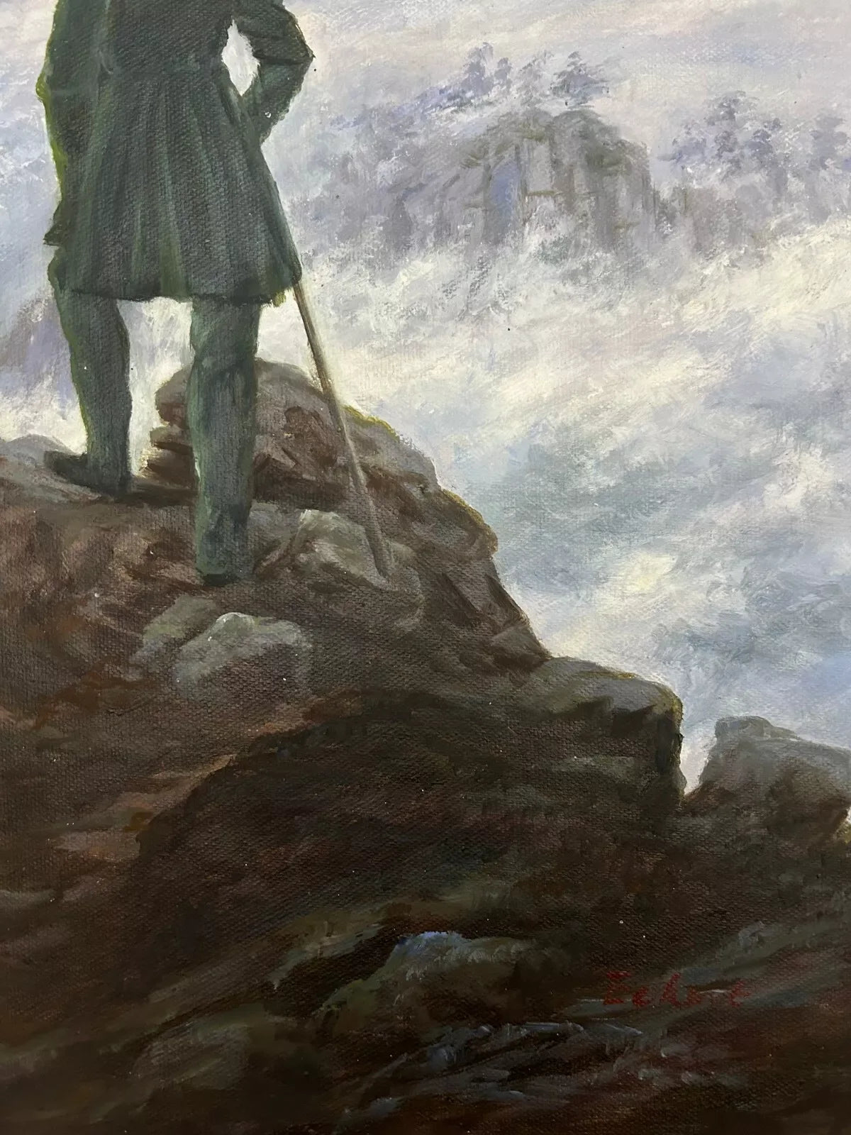 art-paysage-Le marcheur au-dessus de la mer de brouillard-peinture-huile-toile - Kikooyou Art Gallery