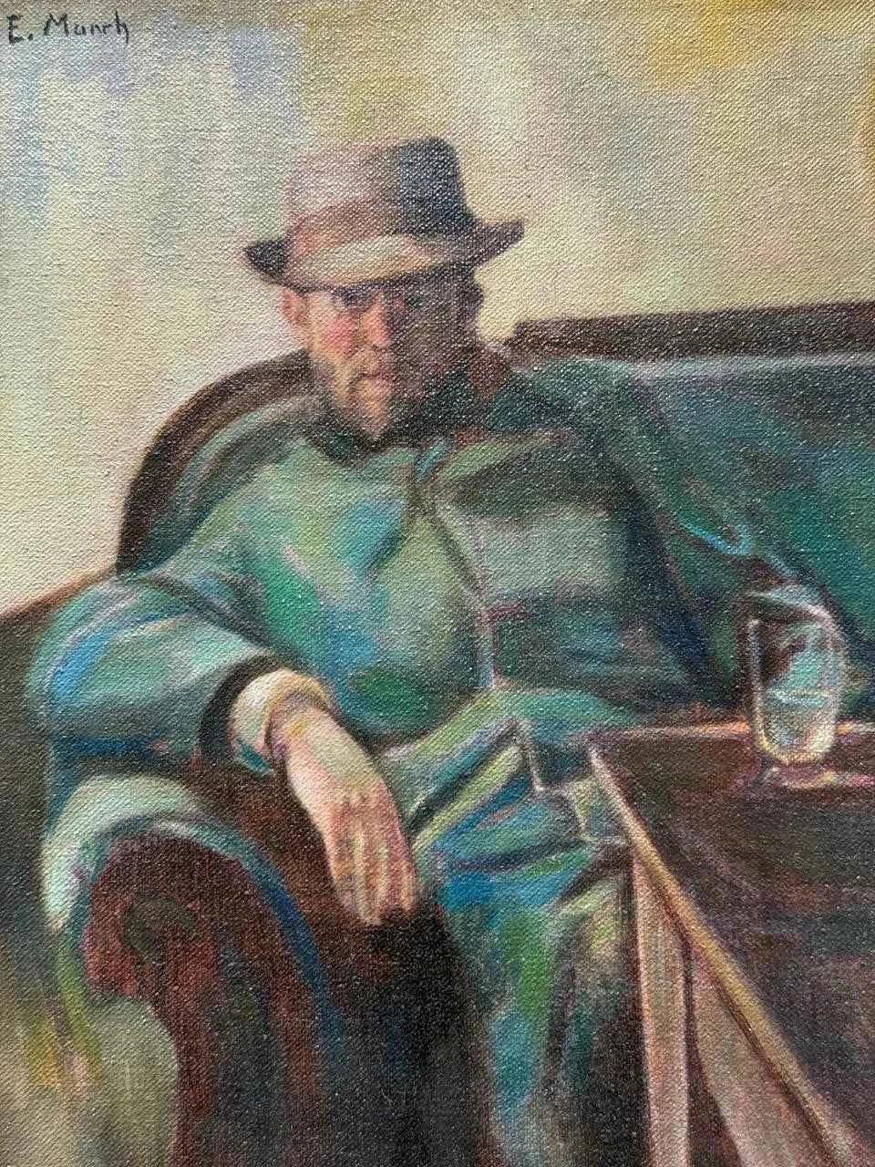 art peinture huile sur toile autoportrait Edvard Munch agé - Kikooyou Art Gallery