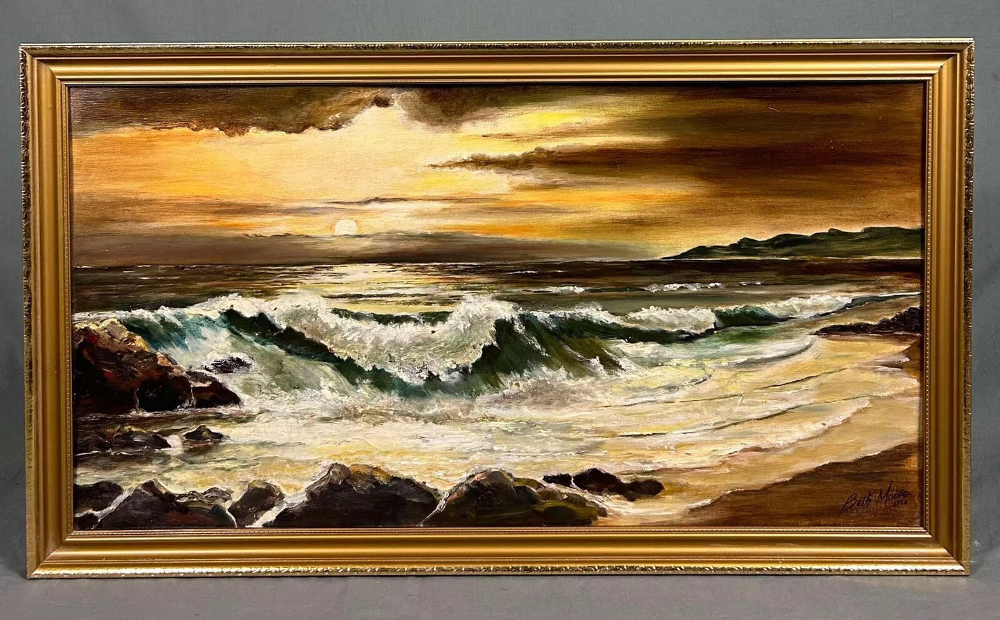 art-decoration-tableau-peinture-huile-toile-paysage-marin-ocean-vague-soleil