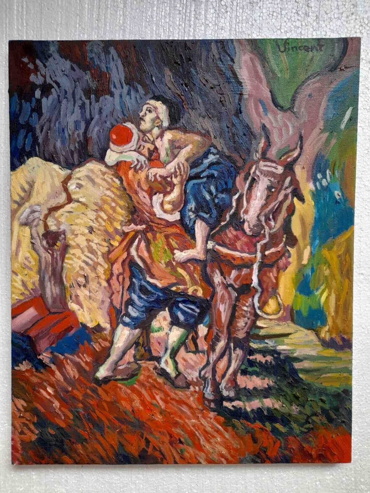 art-scène-vie-samaritain -peinture-huile-toile - Kikooyou Art Gallery