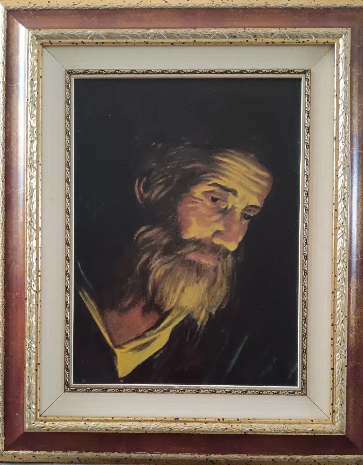 Portrait homme Raffaele Di Dio (Sant'Arpino CE 1950) peinture à l'huile sur toile du 20ème siècle - Kikooyou Art Gallery