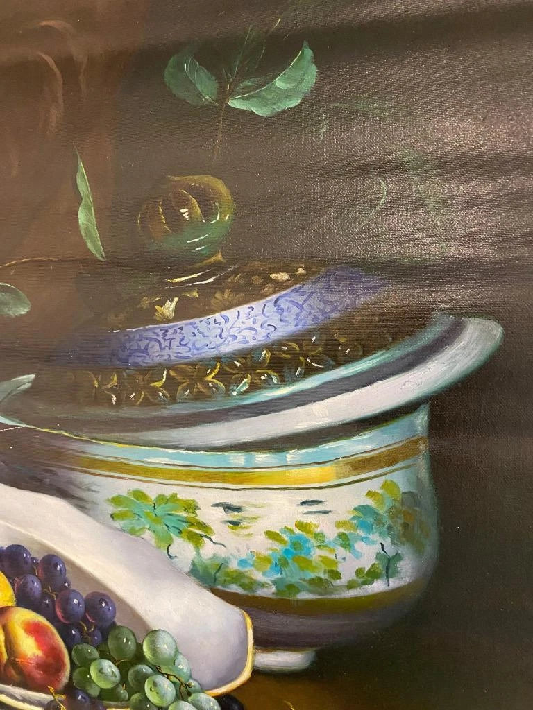 Peinture à l'huile peinte à la main sur toile - Bol de fruits de nature morte-50x60cm-24"x20"