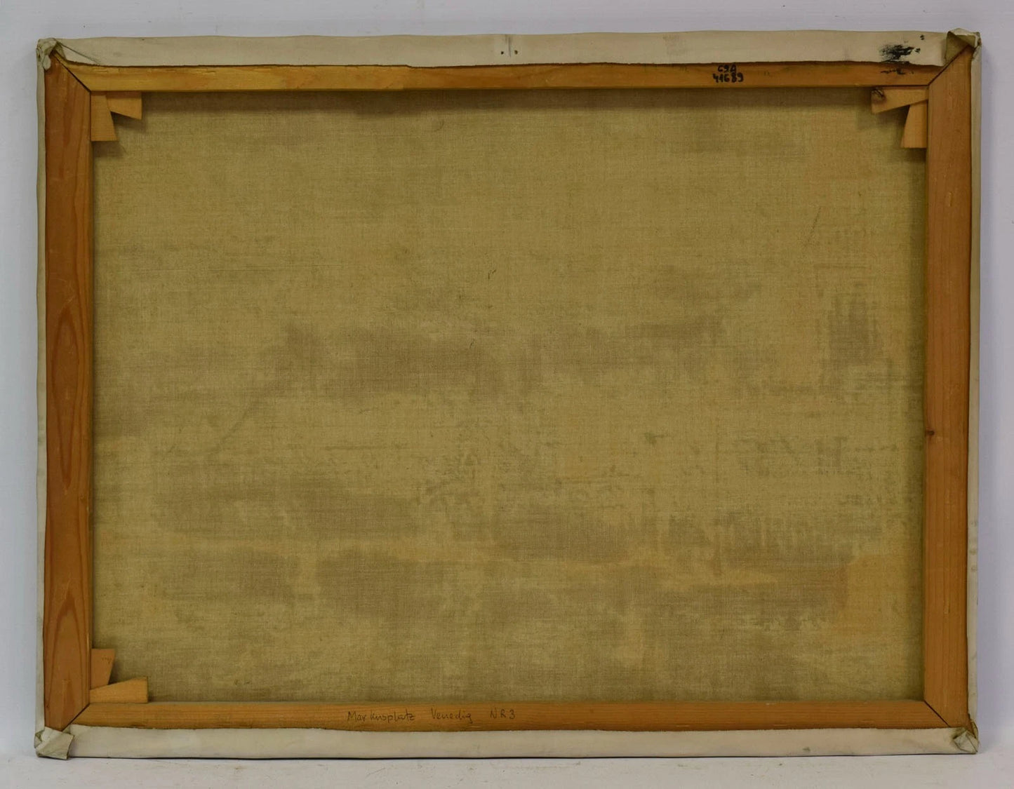 Tableau ancien 1955, place Saint Saint-Marc à Venise, huile, signé dat., 85,5 x 66 cm