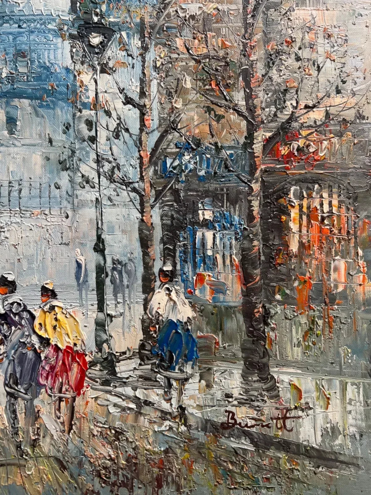 art-decoration-scene-rue-Paris-France-peinture-huile-toile - Kikooyou Art Gallery