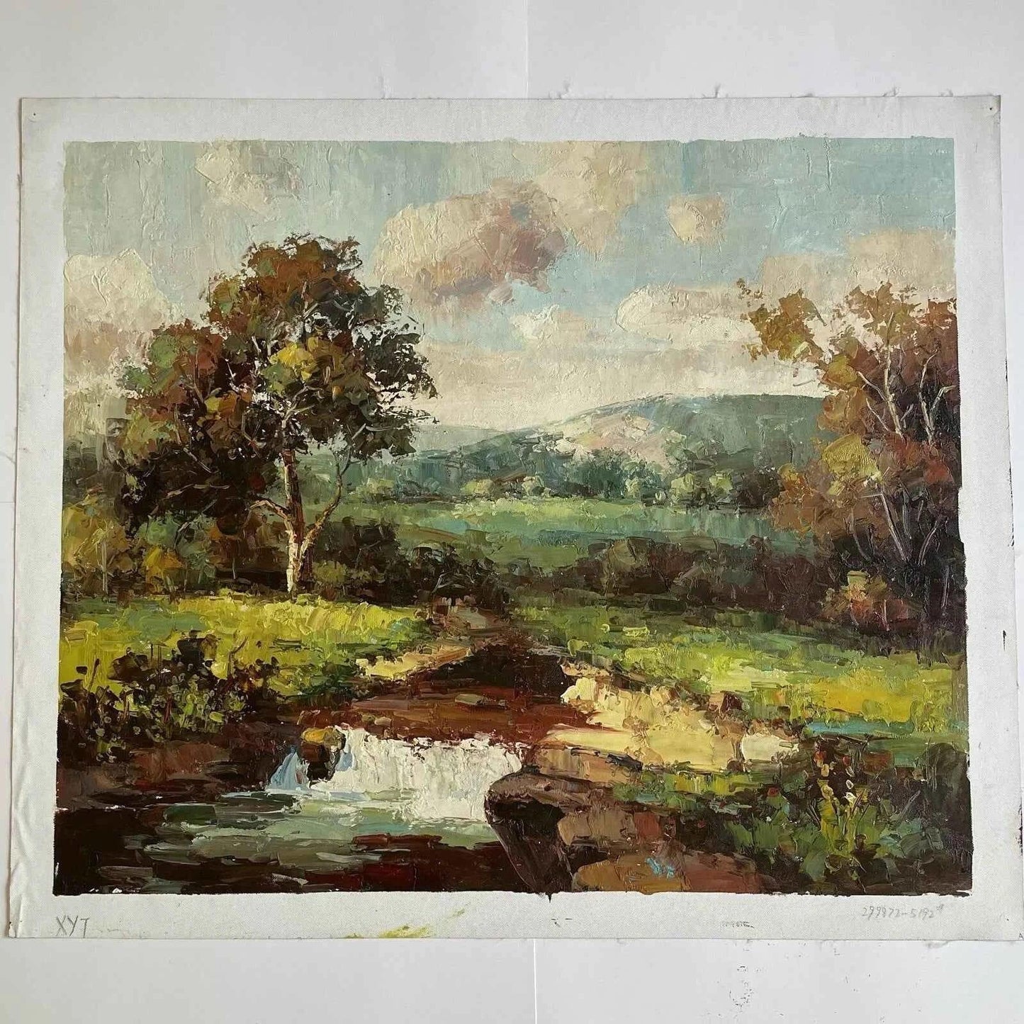 Magnifique peinture à l'huile sur toile paysage rivière country creek - Kikooyou Art Gallery