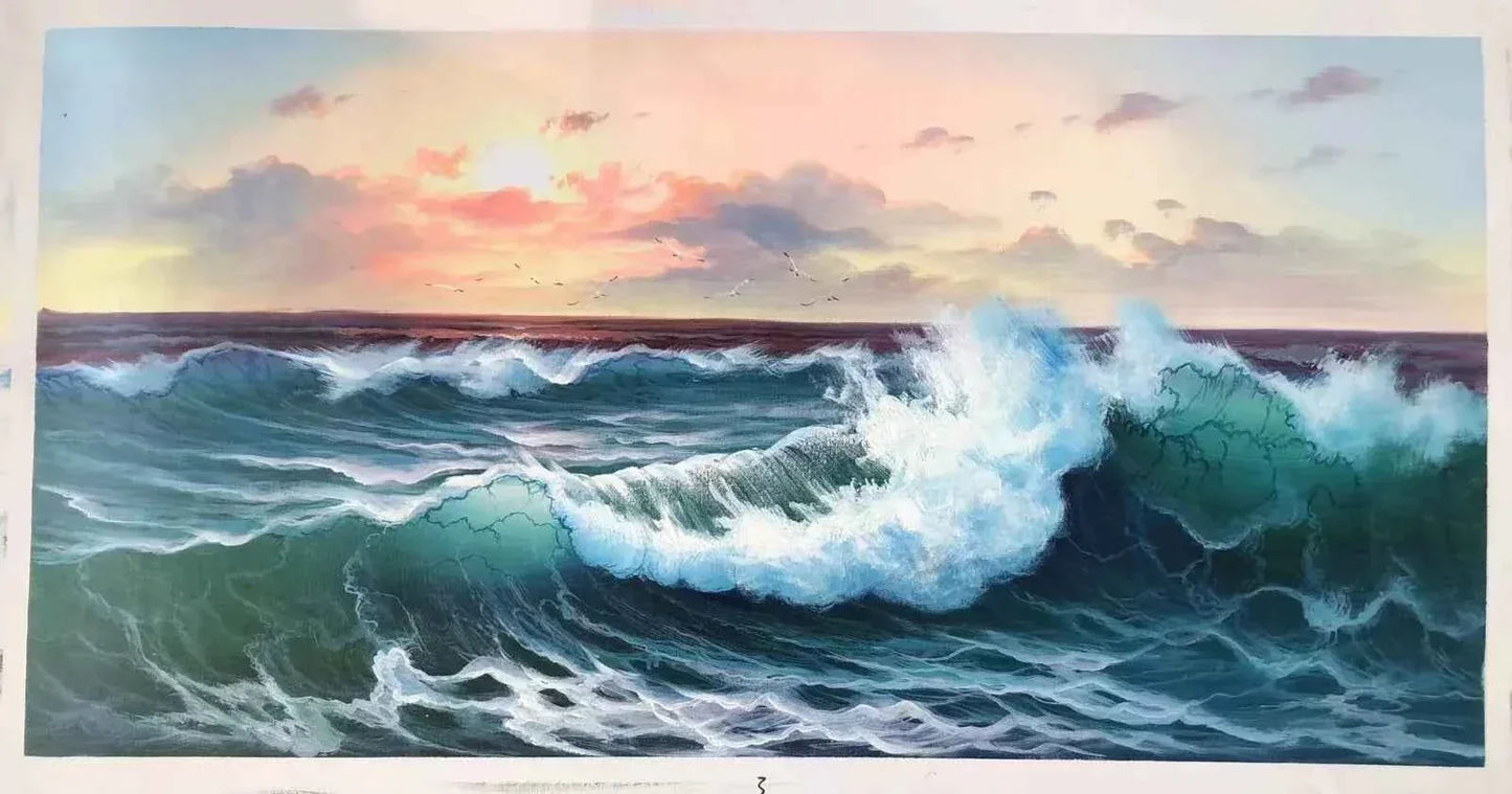 paysage-marin-océan-vague-peinture-paysage-huile sur toile - Kikooyou Art Gallery