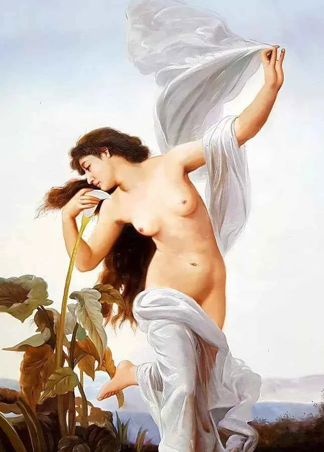 Peinture à l'huile érotique, nu, ambiance du soir d'apès William Bouguereau