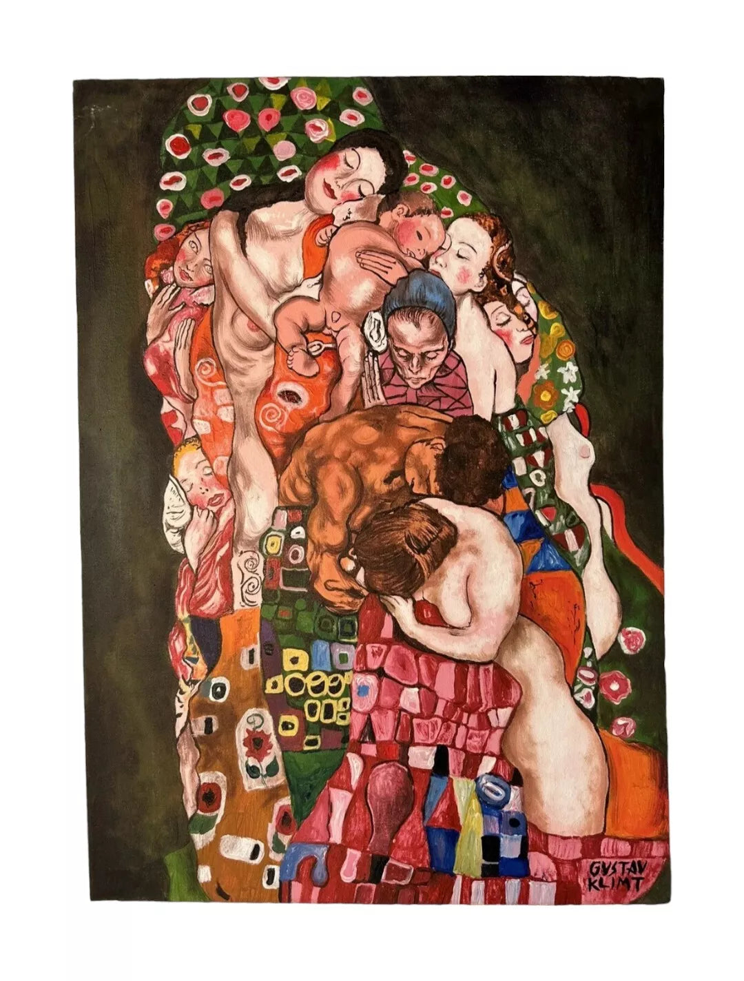 art-portrait-profil-feminin-femme-maternité-famille-peinture huile sur toile