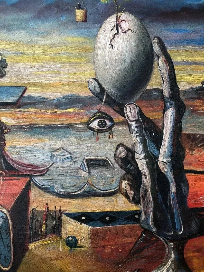 art-decoration-tableau-peinture-huile-toile-surrealisme-scene-papillon - Kikooyou Art Gallery